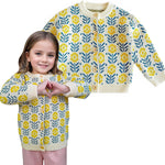 Simplee kids Baby Sweater Cardigan Jacquard Cable-Knit Spring Coat Long Sleeve Cardigan for Baby Girl