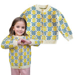 Simplee kids Baby Sweater Cardigan Jacquard Cable-Knit Spring Coat Long Sleeve Cardigan for Baby Girl 12-18 Monthes