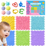 Brightway Sensory Mats Play Kit | Tiles for Floor or Wall Panel | 12" x 12" Pads, Toys & Balls for Kids with Autism | Classroom Must Haves for Toddlers & Children