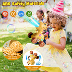 Nicmore Automatic Bubble Machine for Toddler 1-3: Giraffe Bubble Lawn Mover Outdoor Toy for 1 2 3 4 5 Year Old Boy Girl - Push or Handheld Bubble Maker Blower for Age 1-3 Kids Birthday Gifts