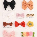 doboi Baby Girl Hair Clips 20PCS Baby Girl Bows Flower Cotton Prints Hair Accessories Fully Lined Alligator Hair Clips for Girls Toddler Kids
