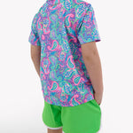 RUGGEDBUTTS Boys UPF50+ Stretch Swim Trunks - Neon Lime, 3-6m