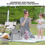 SUPROMOMI Diaper Tote: Large Baby Bag for Boy Girl,Shoulder Mommy Bag Can Make Twins and 2 Kids Nappy Package Mom Hospital Use Grey