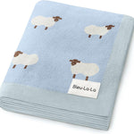 Baby Swaddle Blanket - 100% Luxury Cotton Knit Soft Cozy Lightweight Unisex Receiving Stroller Quilt Blanket for Shower Gift Registry for Newborns Infants Toddlers (Sheep - Khaki)