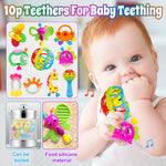Baby Rattles 0-6 Months - 17 Pcs Baby Rattle Toys Set Infant Toys for 0-3 Months Baby Toys 3-6 Months Newborn Toys with Teething and Wrist Socks Rattle for 0 1 2 3 4 5 6 7 10 12 Month Babies Boy Girl
