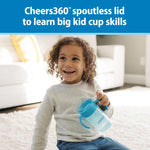 Dr. Brown's Milestones Straw to 360 Convertible Toddler Training Cup Set, 10 oz/300 mL, Interchangeable Silicone Straw and 360 Lids, Blue Ocean, BPA-Free, 9m+, 1-Pack