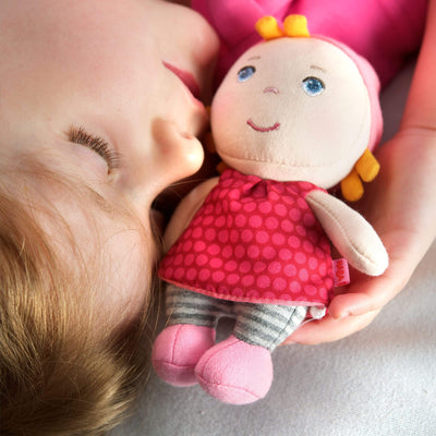 HABA Soft Baby Doll Hertha, 6" Tiny Plush First Doll for Newborns & Toddlers, Machine Washable Gift for 1-3 Year Old Girls and Boys