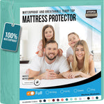 Utopia Bedding Waterproof Mattress Protector Queen Size, Premium Terry Mattress Cover 200 GSM, Breathable, Fitted Style with Stretchable Pockets (White)