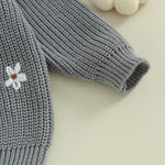 Mubineo Baby Girl Winter Clothes Cute Flower Sweater Crewneck Pullover Long Sleeve Knit Newborn Infant Sweaters (US, Age, 18 Months, 24 Months, Grey)