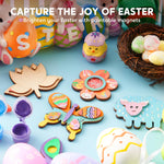 JOYIN 12 pcs Wooden Magnets, Spring Arts & Crafts for Boys and Girls, Children Painting Craft Activities Kit, Craft Toys Gifts for Birthday Easter