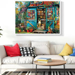 500 Piece Puzzle for Adults Jigsaw Puzzles Cat Puzzles, Book House Puzzles for Elderly Kids Teens, Artistic Decorations, Educational Toys Challenging Activity Gift Family Puzzle Lovers for Friends