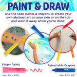 Creativity for Kids Soap Noodles Bath Art Studio – Bath Crayons, Soap Paint, Color Fizz & Confetti with Mold-Free Rubber Duck | Washable Bathtub Art & Sensory Toy Set for Toddlers and Kids (Ages 3+)