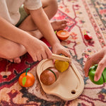 PlanToys 7 Piece Assorted Fruit Kitchen Food Playset (3600) | Sustainably Made from Rubberwood and Non-Toxic Paints and Dyes