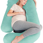 Cute Castle Pregnancy Pillows, Soft U-Shape Maternity Pillow with Removable Cover - Full Body Pillows for Adults Sleeping - Pregnancy Must Haves - Jumbo 57 Inch - Turquoise