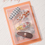 doboi 40 Pcs Floral Print 2.2 Inches Hair Clips and Bows for Baby Girls - Non-Slip Snap Barrettes and Hair Accessories
