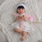 Reborn Baby Dolls Girl - 22 Inch Realistic Silicone Baby Doll, Real Life Bebe Dolls Lifelike Handmade Soft Vinyl & Cloth Body with Feeding Kit & Toys Gifts for Kids 3+ (Lucia)