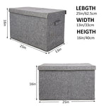 popoly Large Toy Box Chest with Lid, Collapsible Sturdy Toy Storage Organizer Boxes Bins Baskets for Kids, Boys, Girls, Nursery, Playroom, 25"x13" x16" (Linen Gray)