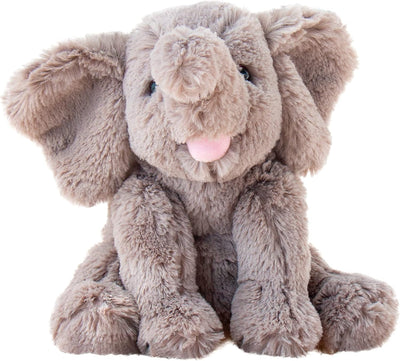 Plush elephant toy on a white background