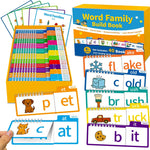 Educational word family building book set with flashcards and books.