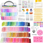 Polymer Clay 50 Colors, Modeling Clay for Kids DIY Starter Kits, Oven Baked Model Clay, Non-Sticky Molding Clay with Sculpting Tools, Gift for Children and Artists (50 Colors A)