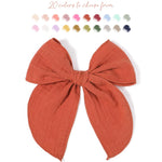 doboi 5.5 Inch 20PCS Baby Girls Fable Hair Accessories: Muslin Gauze Long Tail Hand-Tied Alligator Clips for Toddlers and Kids
