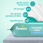 Pampers Baby Wipes, Complete Clean Baby Fresh Scented Wipe, Gently Cleans Head to Toe, 864 Total (12 Flip-Top Packs)