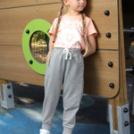 Resinta 4 Pack Girls' and Toddler Sweatpants Kids Active Jogger Pants Girls Casual Pull On Pants with Drawstring Pockets