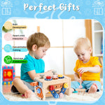 REXBETI Kids Tool Set with Electric Drill, 43Pcs Wooden Toddler Tool Bench with Apron, Educational Montessori Toys for 3 Year Old Boys, Toddler Tool Set, Birthday Gifts for 3 4 5 Year Old Boy Girl