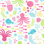 green sprouts Baby Girls Snap Reusable Absorbent Swimsuit Diaper, White Sea Pals, 18 Months