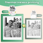 XenGro Mini Sticker Printer AHM2, Mini Thermal Printer with 3 Rolls Paper, Portable Bluetooth Inkless Printpods, Pocket Label Maker Suitable for Creative Kids DIY, Diaries, Photos, Study Notes -White