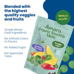 Amara Smoothie Melts - Mighty Sweet Greens - Baby Snacks Made With Fruits and Vegetables - Healthy Toddler Snacks For Your Kids Lunch Box - Organic Plant Based Yogurt Melts - 6 Resealable Bags