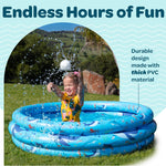 Inflatable Kiddie Pool for Toddlers, 48"X12" Round Plastic Blow Up Kids Swimming Pool, Outdoor Water Play, Ball Pit Toys for Kids Age 2 3 4 5, Summer Essential Baby Splash Pools with Cushioned Floor