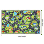 B BENRON Kids Car Play Rugs - 36"x60" Learning and Fun City Road Map Play Mat for Playing with Cars Trucks, Non-Slip Playmat for Nursery, Playroom Bedroom and Classroom, Machine Washable