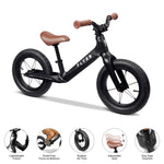 Radio Flyer Ultra Lite Balance Bike, Black, for Kids Ages 1.5-5, Pedal Free for Quick Learning, Lightweight Frame, Rubber Air Tires, Tool-Free Adjustable Seat, Footrest, Kid & Toddler Balance Bikes