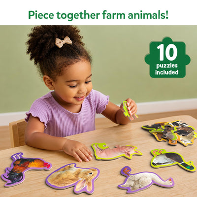 Skillmatics Step by Step Puzzles - 40 Piece Jigsaw & Toddler Puzzle, Montessori Educational Toy for Boys & Girls, Farm Animals, Travel Friendly, Gifts for Kids Ages 3, 4, 5 and Up