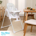 Dream On Me Fisher Price Tiny Bites Baby & Toddler Highchair – Cloud Grey, One-Click Folding, 7 Adjustable Height Levels, 2 Recline Positions, Removable Dishwasher-Safe Tray, Space-Saving