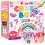 Mumaloo Unicorn Craft Box - 10 Fun Arts and Crafts for Kids Ages 4-8, No Mess, Educational, Mermaid Art Projects, Toddler Crafts & Activities Kit with Supplies, Gift for Girls 3 4 5 6 7 8 Years Old