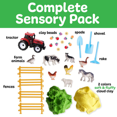 Creativity for Kids Sensory Pack: Farm, Sensory Toys for Toddlers, Pretend Play Farm Animals for Kids, Toddler Travel Toys & Spring Crafts (Ages 3+)