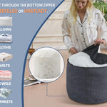 WSOFRLAC Pouf Ottoman Foot Stools Ottoman with Foam Small Corduroy Ottomans for Living Room Ottomans Pouf 20x15 Floor Poufs Foot Rest for Office Chair Dark Grey Foot Stool Small