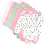 HonestBaby Organic Cotton Long Sleeve Bodysuits Multi Pack, 5 Pack Tutu Cute, 3-6 Months