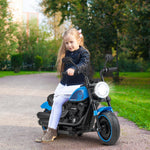 Costzon Toddler Motorcycle, 6V Battery Powered Electric Motorcycle with Detachable Training Wheels, Soft Start, Headlights & Music, Kids Motorcycle Ride on Toy for Toddlers Boys Girls 18+ Months(Blue)