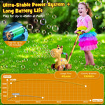 Nicmore Automatic Bubble Machine for Toddler 1-3: Giraffe Bubble Lawn Mover Outdoor Toy for 1 2 3 4 5 Year Old Boy Girl - Push or Handheld Bubble Maker Blower for Age 1-3 Kids Birthday Gifts