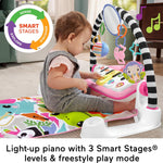 Fisher-Price Baby Musical Toy Set Glow and Grow Kick & Play Piano Gym Pink Playmat with 2 Rattle Maracas for Newborns Ages 0+ Months