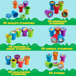 JOYIN 100 Pcs Assorted Stamps for Kids Self-Ink Stamps (50 Different Designs, Dinosaur, Zoo Safari Stampers) for Party Favor, Carnival Prizes, School Classroom Gift Stuffers, Treasure Box Toys