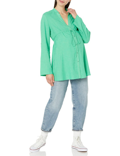 GAP Womens Linen Tie Top Jamaica Green 944 M