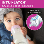 Chicco Duo 5oz Hybrid Baby Bottle, Real Glass Inside, Lightweight Plastic Outside, Patented Invinci-Glass Technology, Intui-Latch Nipple, Clear/Grey