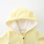 Infant Stylish Bear Ear Hoodie Zip Long Sleeve Autumn Jacket for Baby Girl Boy 6-9M Yellow Coat