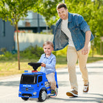 Costzon Ride On Push Car for Toddlers, Licensed Mercedes Benz Sliding Car w/Steering Wheel, Horn, Headlights, Under Seat Storage, Foot-to-Floor Riding Toy for Boy Girl 18-36 Months (Police Car, Blue)