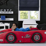 Delta Children Grand Prix Race Car Toddler-to-Twin Bed, Red