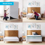 Linenspa Box Spring Encasement Queen, Complete Protection with Zipper, Waterproof Box Spring Protector Queen, White